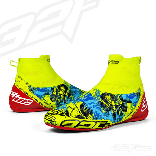 32Five HYPERLACE karting shoe 4Champs Fluo Yellow/Blue